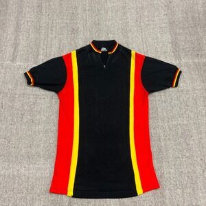 Vintage Au Tour De France Jersey Mens Small Black 1980s Cycling Racing Bike